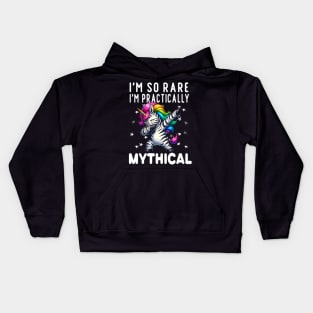 Rare Disease Awareness - I'm So Rare I'm Practically Mythical-Zebra Ribbon - Ehlers-Danlos Syndrome Tee for Rare Disease Warrior Gift Kids Hoodie